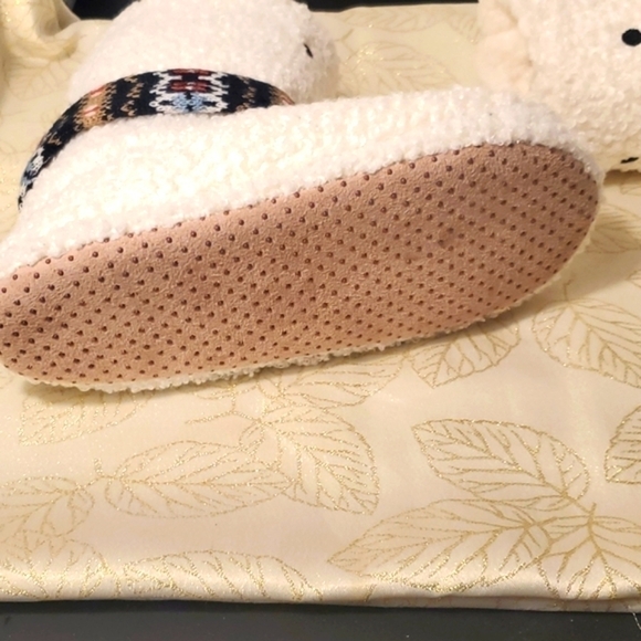 Snowman Slippers Cream and white fleece Size 9 - Picture 8 of 10